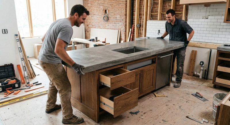 Cement Counter Installation in Sonoma County, CA